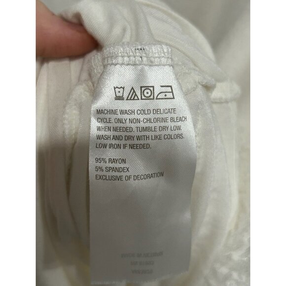 LOGO Layers by Lori Goldstein Tank Top White Sz Large Sleeveless Lace Hem Casual - Picture 6 of 9